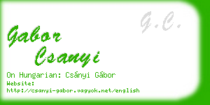 gabor csanyi business card