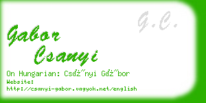 gabor csanyi business card